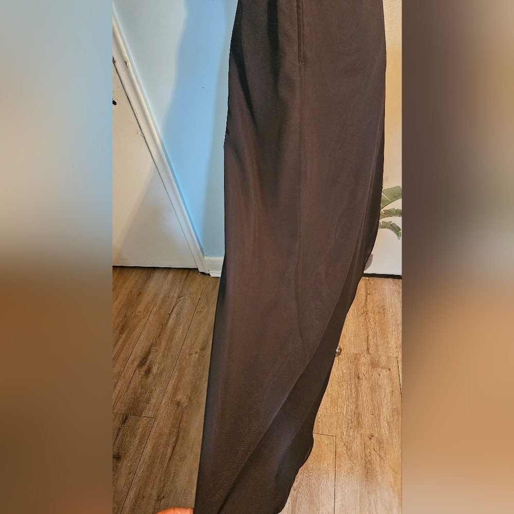 Black Strapless Dress. Satin Waist. Asymmetrical Hemline. Size Small - Picture 4 of 8